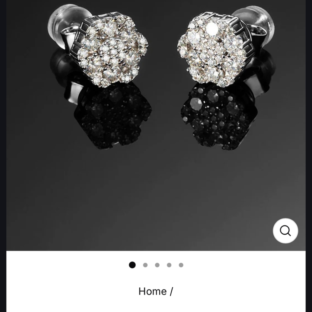 Elegant Silver Crystal Stud Earrings